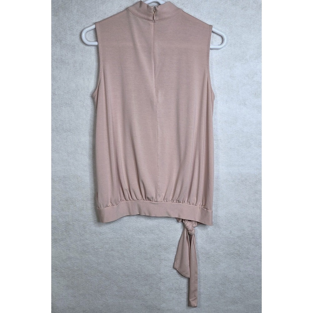 Lauren Ralph Lauren Blush Nude Sleeveless Mock Neck Tie Hem Top Women's‎ Medium - Picture 5 of 9